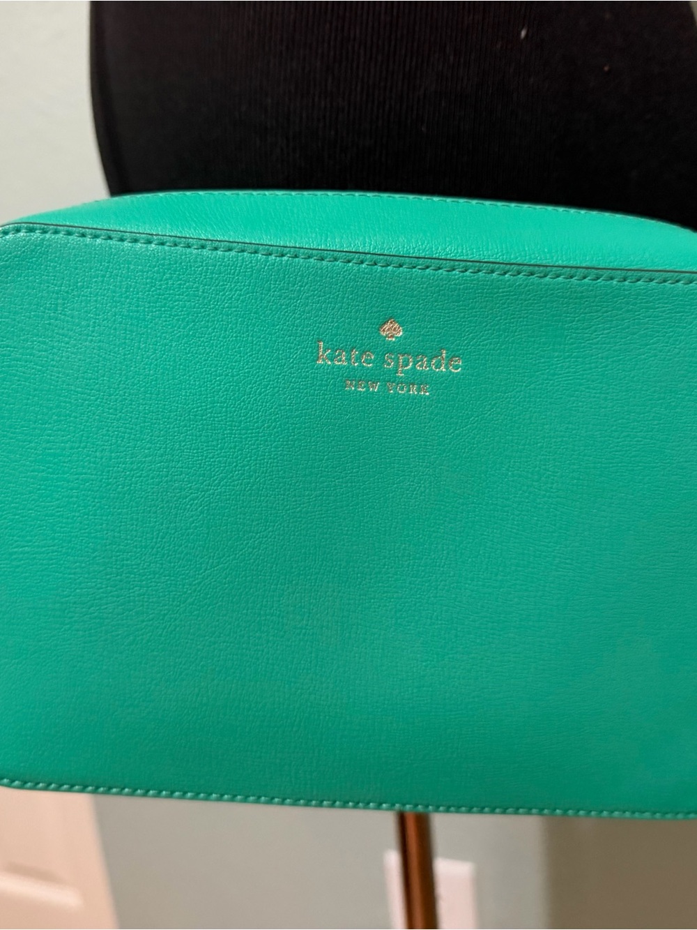 kate spade Teal Dome Crossbody Clutch with Gold Logo